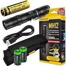 It's equipped with an extremely powerful 1000 lumen cree. Nitecore Mh12gt Cree Led 1000 Lumen Usb Rechargeable Flashlight 18650 Rechargeable Li Ion Battery Usb Charging Cable And Holster With 2 X Edisonbright Cr123a Lithium Batteries Bundle Buy Online In Antigua And Barbuda