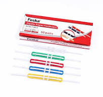 Foska Wholesale 50PCS/Set 80mm Colorful Plastic PVC 2-Hole Paper Punch  Fasteners File Strip for Home Work and School