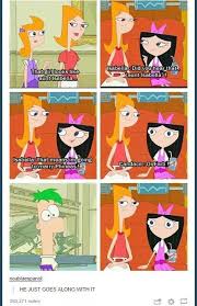 I Love How Ferb Just Goes With It Funsubstance Phineas And Ferb Memes Disney Funny Disney Memes