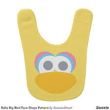 Baby Big Bird Face Shape Pattern Bib Zazzle Com Big Bird Custom Baby Presents For Kids