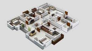 Because 5 or more bedroom house plans are by nature large, they will commonly include many windows and expansive. 3 Bedroom House Floor Plans 3d