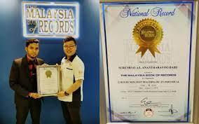 The malaysia book of records (or mbr) is a malaysian project to publish records set or broken by malaysians. Tamil Teacher Marks His Name In Malaysia Book Of Records Astro Ulagam