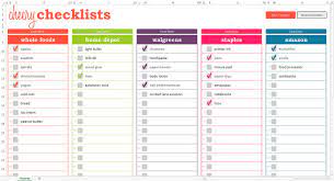 cheery checklists excel template printable checkable to do lists with auto clear instant digital download hand lettering worksheet checklist expense tracker