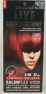 Hair salons in near me. Schwarzkopf Live Salon Permanent 5 89 Dark Ruby Red Professional Hair Colour Ebay
