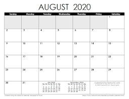 August 2020 Calendar Printable Black And White 2020 Calendar Templates And Images August 2020 Calendar Printable August 2020 Calendar Fr Monthly Calendar Printable Calendar Printables 2020 Calendar Template