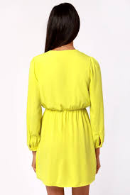 Juniors Dresses Casual Dresses Club Party Dresses Lulus Com Yellow Long Sleeve Dress Neon Yellow Dresses Dresses