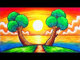 Pastel terbuat dari campuran gum alami dan bubuk pigmen. How To Draw Easy Scenery Youtube Easy Scenery Drawing Easy Drawings Oil Pastel Drawings