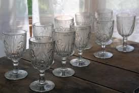 Vintage Crystal Stemware Bar Glasses