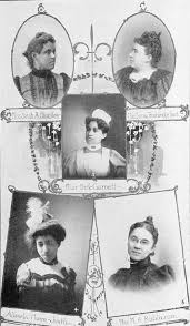 Miss Sarah A. Blocker, Principal of Normal Dept., Florida Baptist College,  Jacksonville; Mrs. Emma Trowbridge Hort, leader of Her Race, Jacksonville,  Fla.; Miss Belle Garnett, graduate nurse, Provident Hospital, Chicago;  Alberta Moore