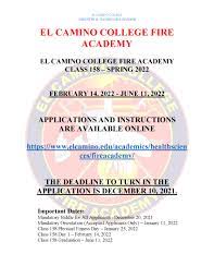 El Camino College Fall 2022 Schedule Fire Academy | El Camino College | Torrance, Ca
