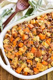 Butternut Squash Stuffing Recipe Butternut Squash Chicken And Butternut Squash Butternut Squash Sausage