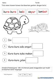 Bagaimana cara mewarnai gambar kura? Si Kura Kura Interactive Worksheet