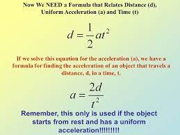 The acceleration formula applies to constant acceleration only, and a stands for acceleration, v means final velocity, u means starting velocity this tells you how to find acceleration with velocity and distance. Acceleration Distance Uniform Acceleration Starting From Rest Ppt Video Online Download