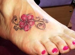 Hawaiian Flower Tattoos On Foot Tattos And Scooter Hawaiian Flower Tattoos Foot Tattoos Plumeria Tattoo