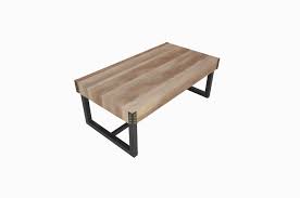 Reclaimed distressed custom made industrial coffee table, wood, raw steel trim and straight steel. Dalton Collection Rect Coffee Table Old Wood Finish On Mdf Black Metal Legs Valuemark Furniture