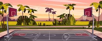 Basketball court vector clipart and illustrations (6,100). Vector Cartoon Background Of Basketball Court On Street Outdoor Royalty Free Cliparts Vectors And Stock Illustration Image 126716013