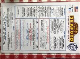 One Side Of The Menu. - Picture Of Conchy Joe'S Seafood, Jensen Beach -  Tripadvisor