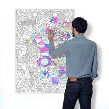 Like a coloring book, but on a colossal scale. Omy Design Play Coloring Poster Perfectly Smitten