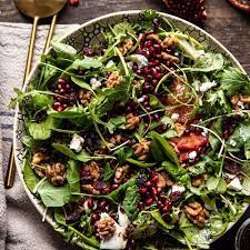 Winter Pomegranate Salad With Maple Candied Walnuts Recipe Winter Salad Salad With Sweet Potato Harvest Recipes