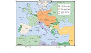 Europe since 1914 includes the end of the late modern period, and the contemporary period, which was from circa 1945 (post world war ii) to the present time. Europe 1914 World History Wall Maps Amazon De Kappa Map Group Bucher