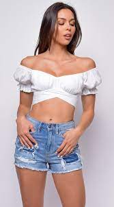 Check spelling or type a new query. Isabelle White Satin Off Shoulder Crop Top Emprada
