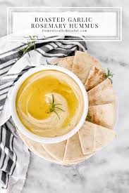 Roasted Garlic Rosemary Hummus Recipe Roasted Garlic Recipes Garlic Hummus Recipe