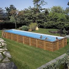 Gre 788033 Framed Pool Rectangular Blue Brown Above Ground Pool Above Ground Pools Framed Pool Rectangular Blue Brown Wooden Pool Rectangular Pool Pool