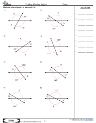 Finding Missing Angles Worksheet Angles Worksheet Geometry Worksheets Finding Missing Angles Worksheet