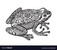 Black And White Frog Images Black And White Ornate Doodle Frog In Graphic Vector Image Aff Ornate Doodle Black White Ad Frog Tattoos How To Draw Hands Vector Free