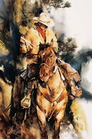 A Cowboy S Morning Gouache 32x22 Southwest Art Magazine Cowboy Art Western Art Horse Painting