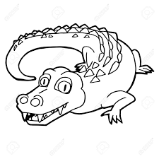 Collection of alligator pictures for kids (57). A Cartoon Cute Crocodile Coloring Page Vector Illustration Royalty Free Cliparts Vectors And Stock Illustration Image 83074254