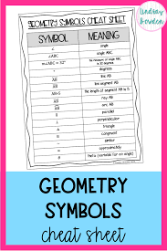 High School Geometry Symbols Cheat Sheet This Is Great For Students To Put In Their Notebook Give Thi Geometry High School High School Math Lessons Math Help