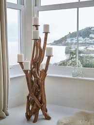 Floor Standing Driftwood Candelabra Large Candle Holders Decor Floor Standing Candle Holders Candle Holder Decor