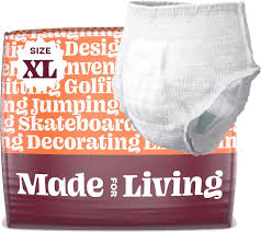 Made For Living, Size XL (47-57), Incontinence Underwear for Women & Men,  Maximum Absorbency Invisible Adult Pull Ups, Disposable Diapers, Super ...