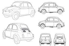 fiat 500 drawings klassieke auto s oude reclame coloriage hiver dltk
