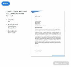 Free Sample Scholarship Recommendation Letter Template Word Doc Google Docs Apple Mac Pages Outlook Letter Of Recommendation Lettering Words