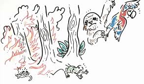 Personaje de dibujos animados de extintor de incendios con el signo. Los Incendios En La Amazonia Explicados Con Dibujos En 120 Segundos El Deber
