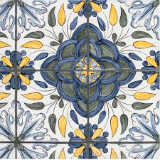 If you want a bright style, you can pick from between the various colorful patterns of blue ceramic floor tile that will leave the interior and exterior of your. 5 X 5 Terra Cotta Algarve 4 Piece Pattern Blue Yellow Jeffrey Court Tile