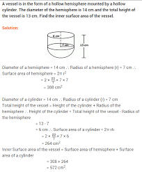 Ncert Solutions For Class 10 Maths Surface Areas And Volumes Surface Math Solutions