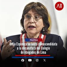 Delia Espinoza pide firmas para postular al cargo de decana del Colegio de  Abogados de Lima