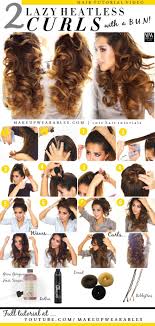 2 Ways To Lazy Heatless Curls Using A Bun Overnight Waves Hair Waves How To Curl Your Hair Hair Styles