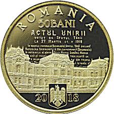 Ministru al basarabiei (9 apri. 50 Bani 100 Years Since The Union Of Bessarabia With Romania Romania Numista