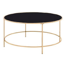 The modern glass coffee table is considered to be the most important centre piece in the living room and to make an impressive interior design statement there can't be any better material than glass. Furniture Of America Rockbel Contemporary Glass Top Round Coffee Table In Gold Idf Ac375gd