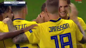 R.olsen, m.lustig, m.danielsson, v.lindelof, l.augustinsson, r.quaison, a.ekdal, e.forsberg, k.olsson, j.larsson, a.isak poland. Viktor Claesson Goal Sweden 2 0 Turkey 10 09 2018 Video Dailymotion