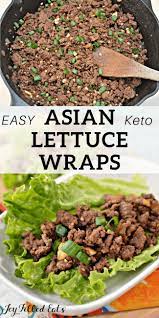 Asian Lettuce Wraps With Ground Beef Low Carb Keto Gluten Free Grain Free Thm S Perfectly Keto Recipes Easy Beef Recipes For Dinner Asian Lettuce Wraps