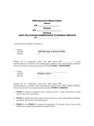 Surat perjanjian kerja sama penting untuk dibuat agar menghindari saat bekerja sama baik itu berupa kepemilikan sebuah bisnis atau pembagian hasil tidak terjadi cekcok. Contoh Surat Perjanjian Kerjasama Jasa Kebersihan Nusagates