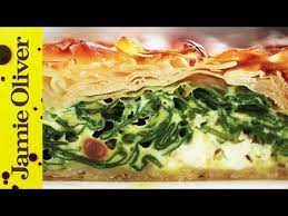 Feta And Spinach Filo Pie Jamie Oliver Youtube Feta Spinach And Feta Jamie Oliver Recipes