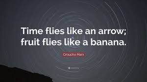 Time Flies Like An Arrow Fruit Flies Like A Banana Pun 6 Organs That You Can Live Without Groucho Marx Quotes Time Quotes Wise Words Quotes