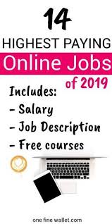 14 High Paying Online Jobs From Home 2021 Over 45 000 Yr One Fine Wallet Online Jobs For Moms Online Jobs From Home Online Jobs