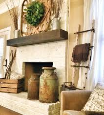 Rustic Painted Fireplace Fireplace Mantel Decor Rustic Fireplace Decor Rustic Fireplace Mantels